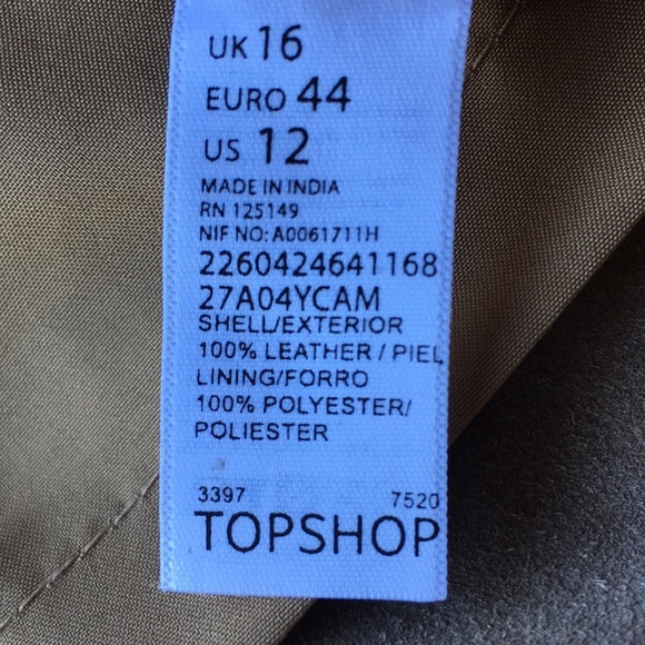 NWOT Topshop Tan Genuine Suede Skirt - Picture 8 of 8